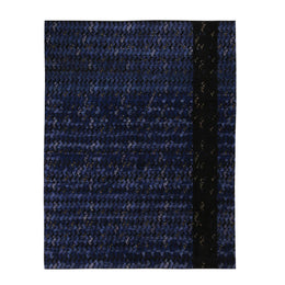 Scandinavian Geometric Black and Blue Wool Pile Rug