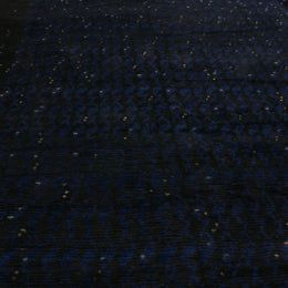 Scandinavian Geometric Black and Blue Wool Rug
