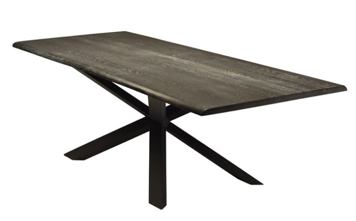 Couture Dining Table - Oxidized Grey with Matte Black Base, 112in