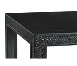 Traditional Accents Ebonized & Rattan Parson Table
