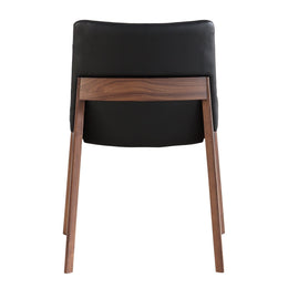 Deco Dining Chair, Black, Polyvinyl, Set of 2