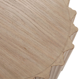 Velma Side Table Rubber Wood and Oak Veneer - Light Natural