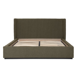 Tobias Bed Boucle Upholstery and Birch Wood Frame - Olive