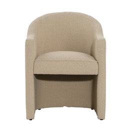 Thora Dining Chair Boucle Upholstery and Solid Pine Wood - Sand