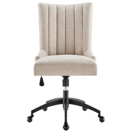 Empower Channel Tufted Fabric Office Chair - Black Beige