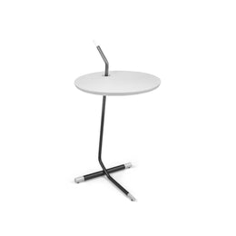 Like Side Table Featuring a Wood Top in White Finish & Metal Base