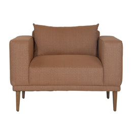 Verena Sofa Chair Performance Weave and Pine Wood Legs? - Canyon Clay and Walnut