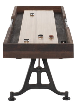 Shuffleboard Gaming Table 108" Burnt Umber with Black Cast Iron Base