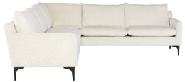 Anders Sectional Sofa - Coconut with Matte Black Legs, 103.8in