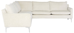 Anders Sectional Sofa - Coconut with Brushed Stainless Legs, 103.8in