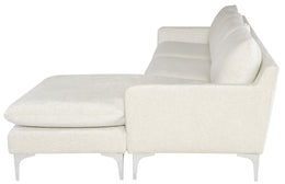 Anders Sectional Sofa - Coconut with Brushed Stainless Legs, 117.8in
