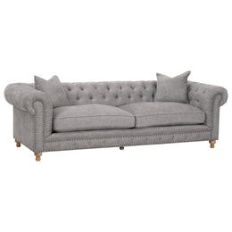 Jaxon 103" Chesterfield Sofa, Feather Grey