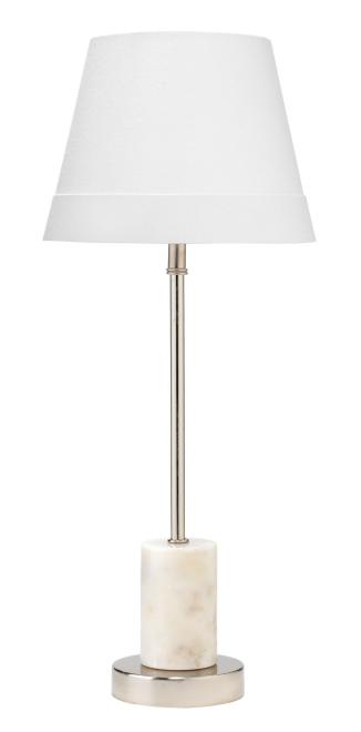 Darcey Table Lamp-White-Nickel