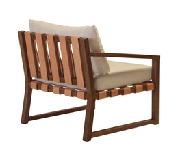 Occasional Chair Peyton, Woven Leather With Seat And Back Cushion In Bae Porcelain