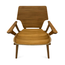 Velo Armchair with Shaped Seat and Shaped Back in Teak Finish