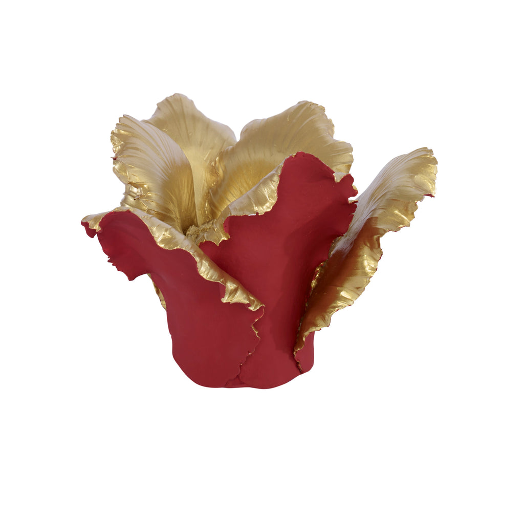 Pai Candleholder, Red, Gold
