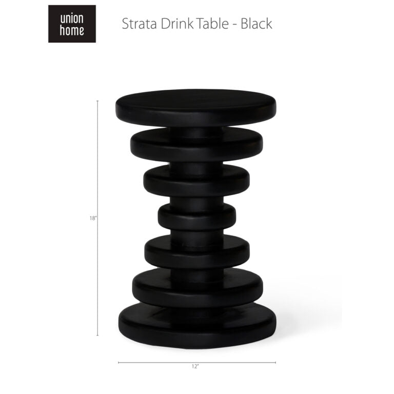 Strata Drink Table – Charcoal