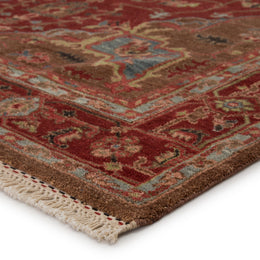 Artemis by Jaipur Living York Hand-Knotted Medallion Red/ Brown Area Rug
