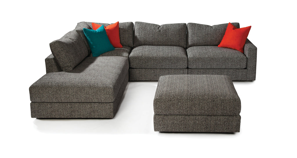 Zoom Out Sectional In Gray Crypton Performance Fabric