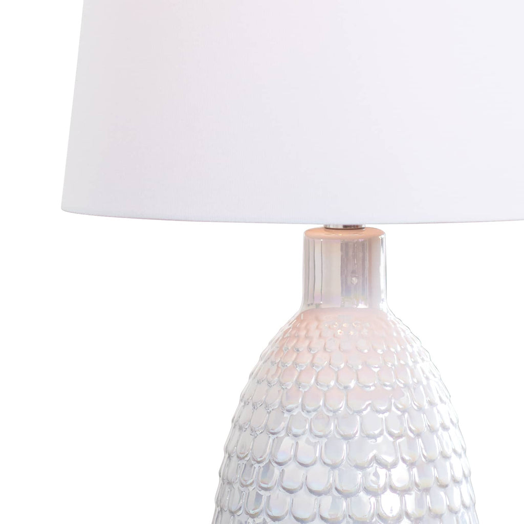 Glimmer Ceramic Table Lamp - Pearlized White