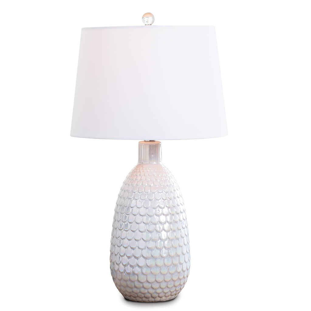 Glimmer Ceramic Table Lamp - Pearlized White