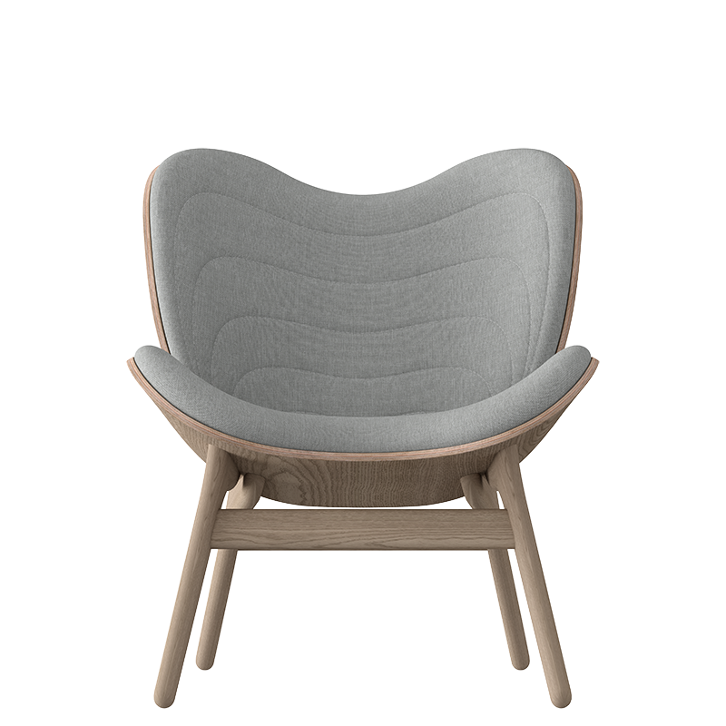 A Conversation Piece Lounge Chair, Oak, Silver Grey