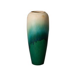 Tall Jar, Green Cascade 16x36"H
