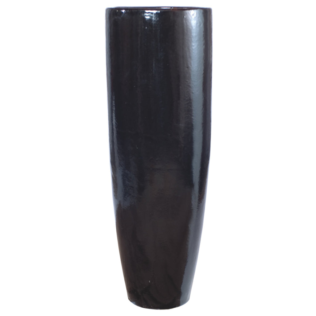 Tall Round Pot, Black 19x54"