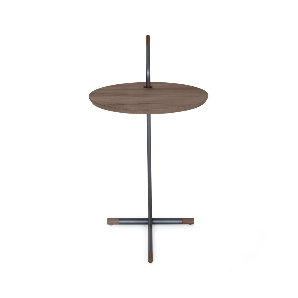 Like Side Table Featuring a Wood Top in Walnut Finish & Metal Base