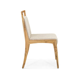 Sotto Dining Chair with Open Top Rail in Teak Finish, set of 2