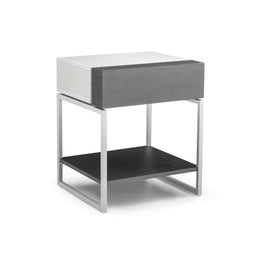 Tallo Nightstand Featuring a Dark Oak Drawer Front and Shelf and off White Frame