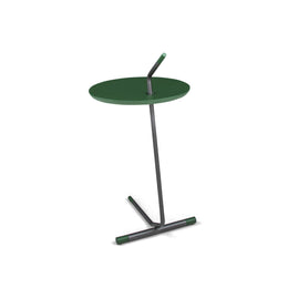 Like Side Table Featuring a Wood Top in Green Finish & Metal Base