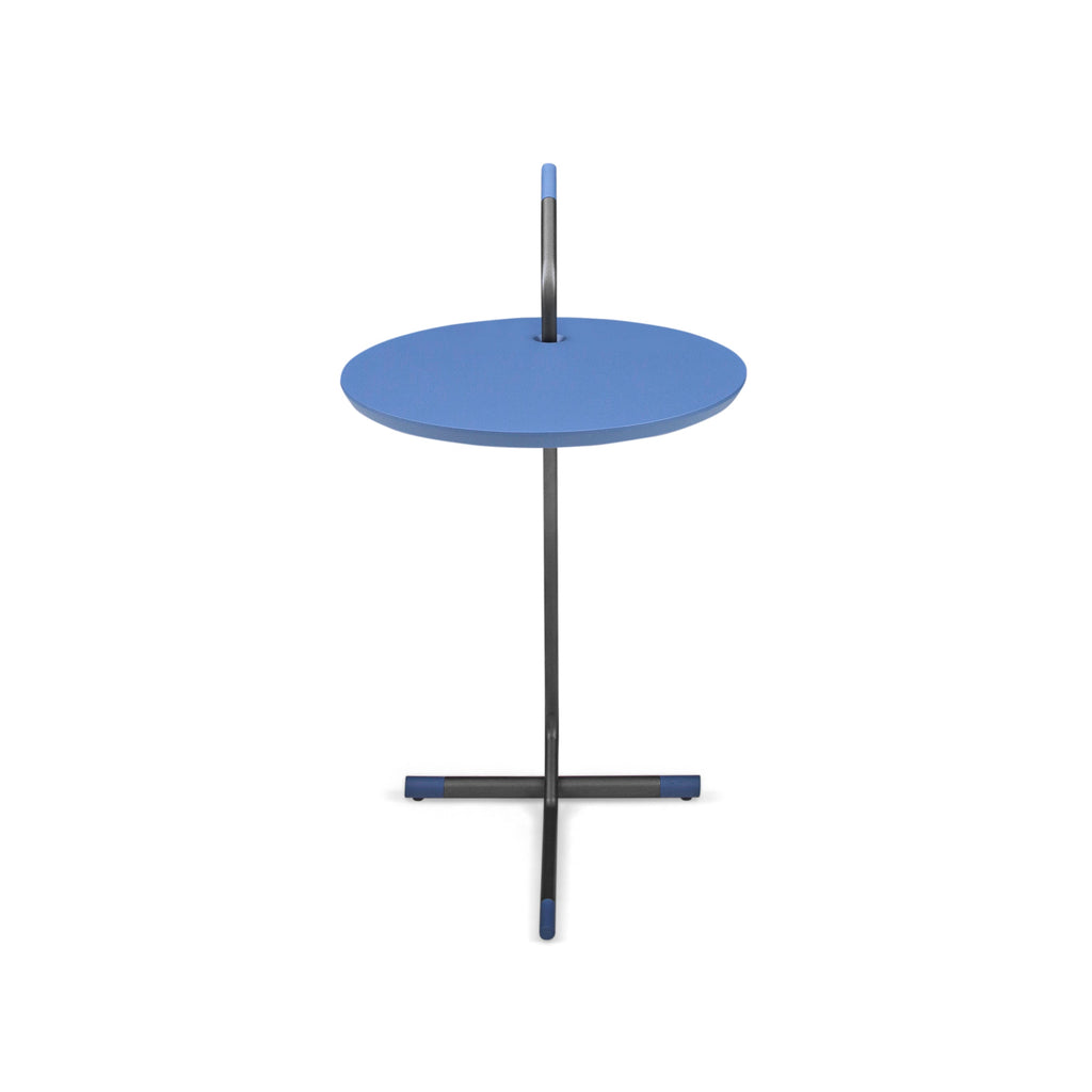 Like Side Table Featuring a Wood Top in Blue Finish & Metal Base