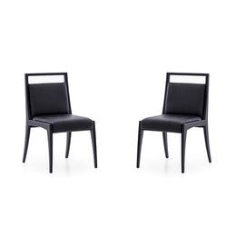 Sotto Dining Chair with Open Top Rail in Black Finish, Set of 2