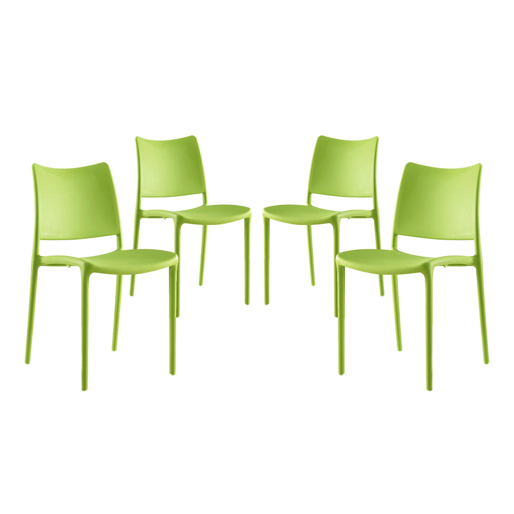 Hipster Dining Side Chair Set of 4 in Green