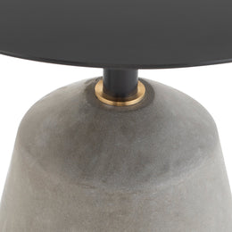 Exeter Side Table - Black with Grey Concrete Base
