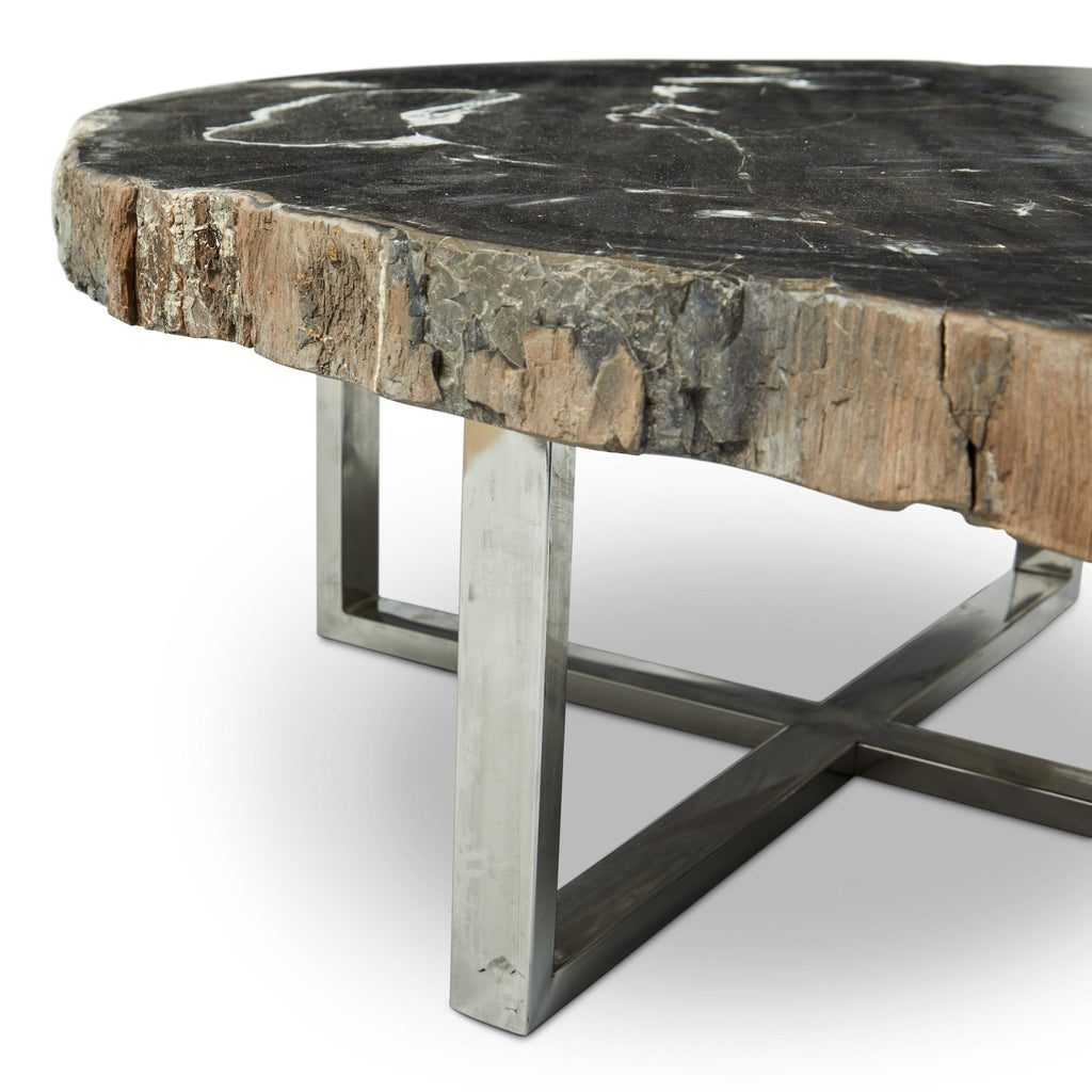 Relique Eliza Coffee Table, Polished Stainless Steel Base