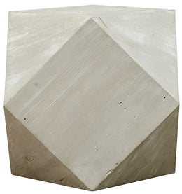 Reclaimed Lumber Icosahedron Side Table - Grey Wash Wax