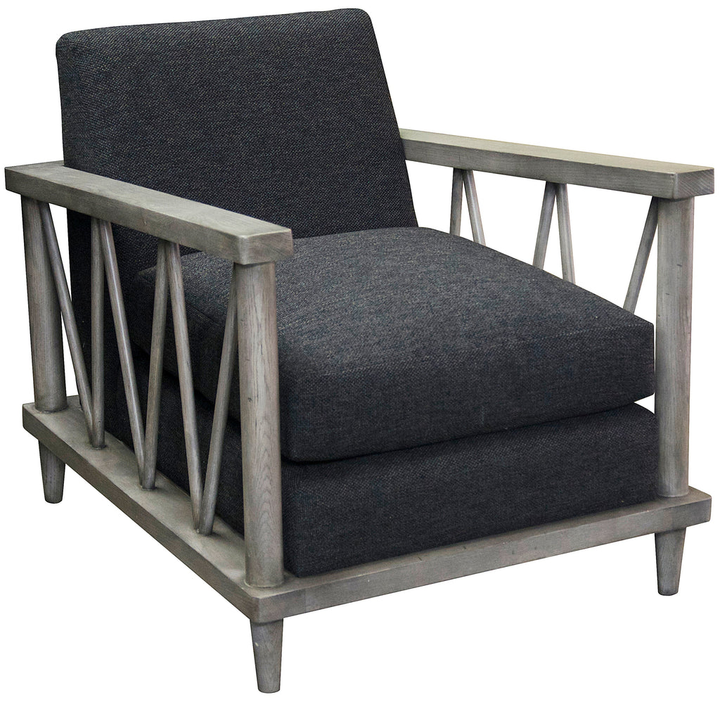 Bridge Chair - Grey Shellac, Pearl Troia Fabric
