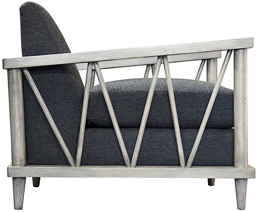 Bridge Chair - Grey Shellac, Pearl Troia Fabric