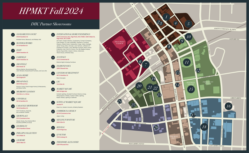 Find DHC Partners at High Point Market: Download Our Vendor Map