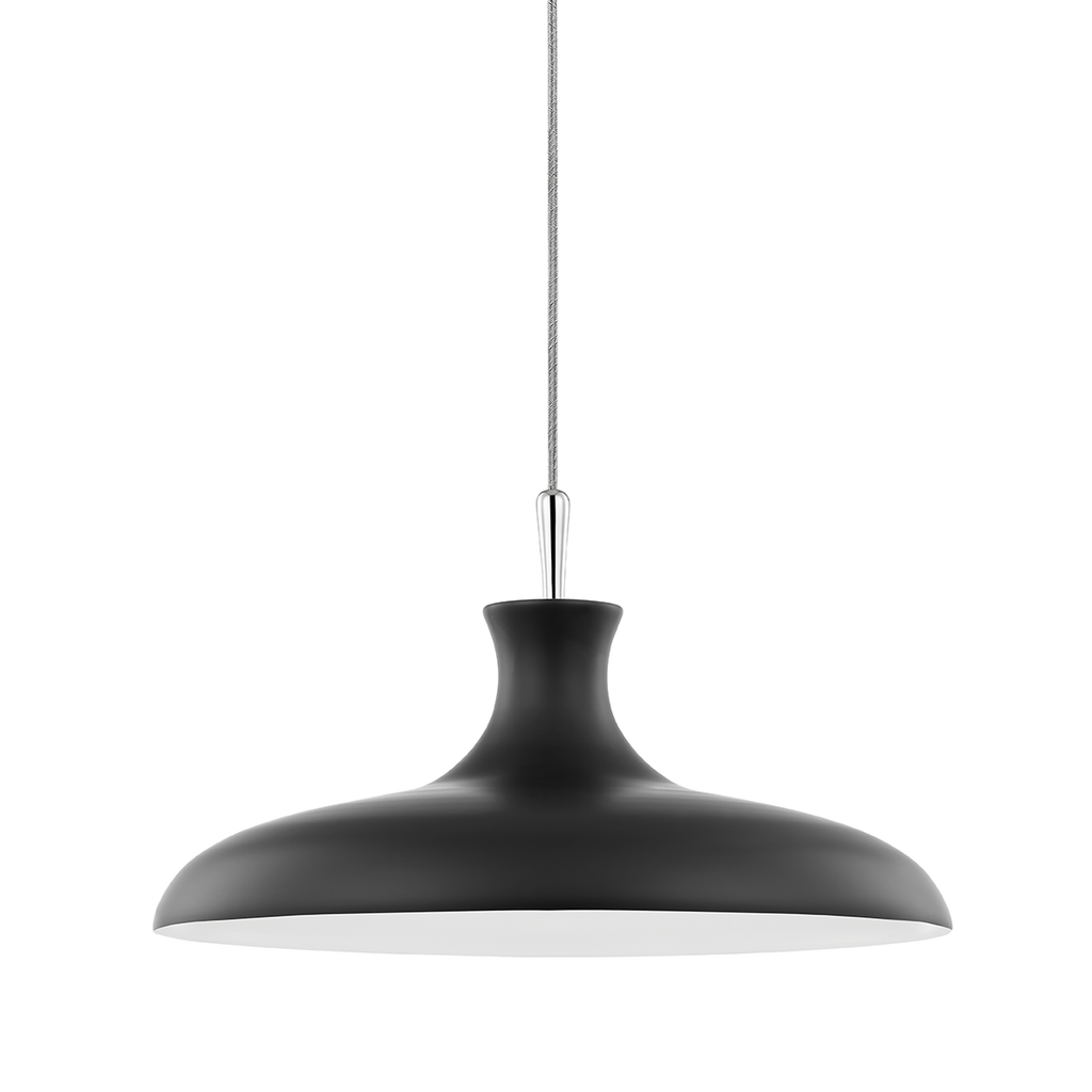 Cassidy Pendant 11" - Polished Nickel/Dusk Black