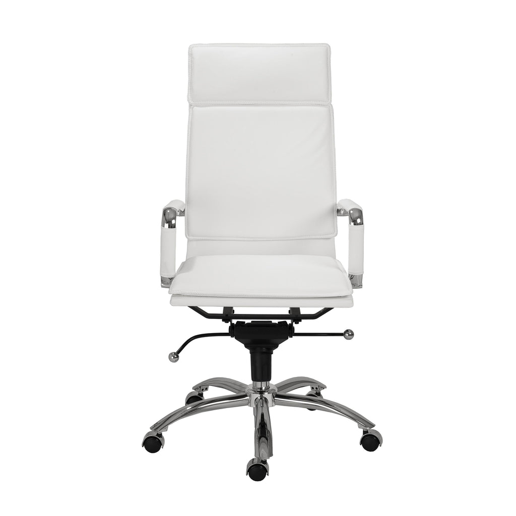 Gunar Pro High Back Office Chair - White,Chrome Base