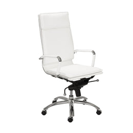 Gunar Pro High Back Office Chair - White,Chrome Base