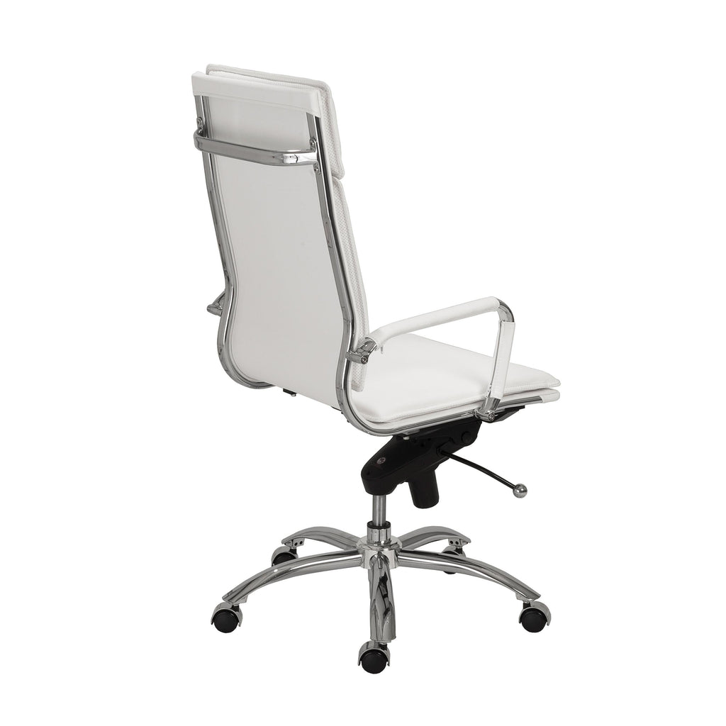 Gunar Pro High Back Office Chair - White,Chrome Base