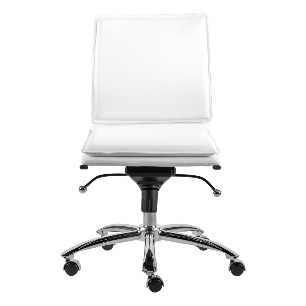 Gunar Pro Low Back Office Chair w/o Armrests - White