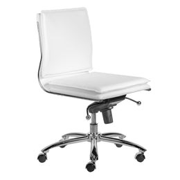 Gunar Pro Low Back Office Chair w/o Armrests - White