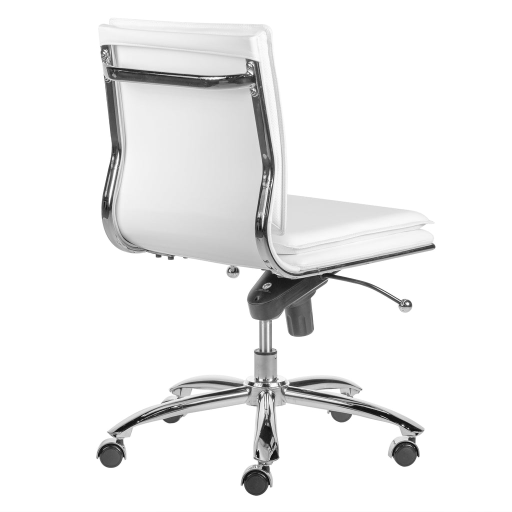 Gunar Pro Low Back Office Chair w/o Armrests - White