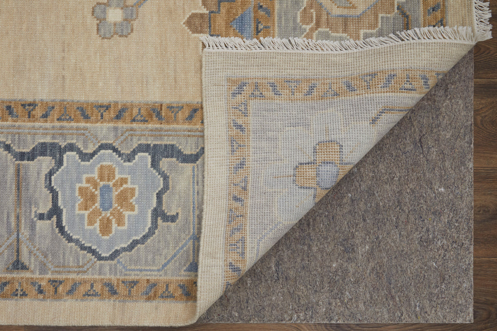 Karina Transitional Floral Botanical Ivory Blue Tan Area Rug (5'6" x 8'6")