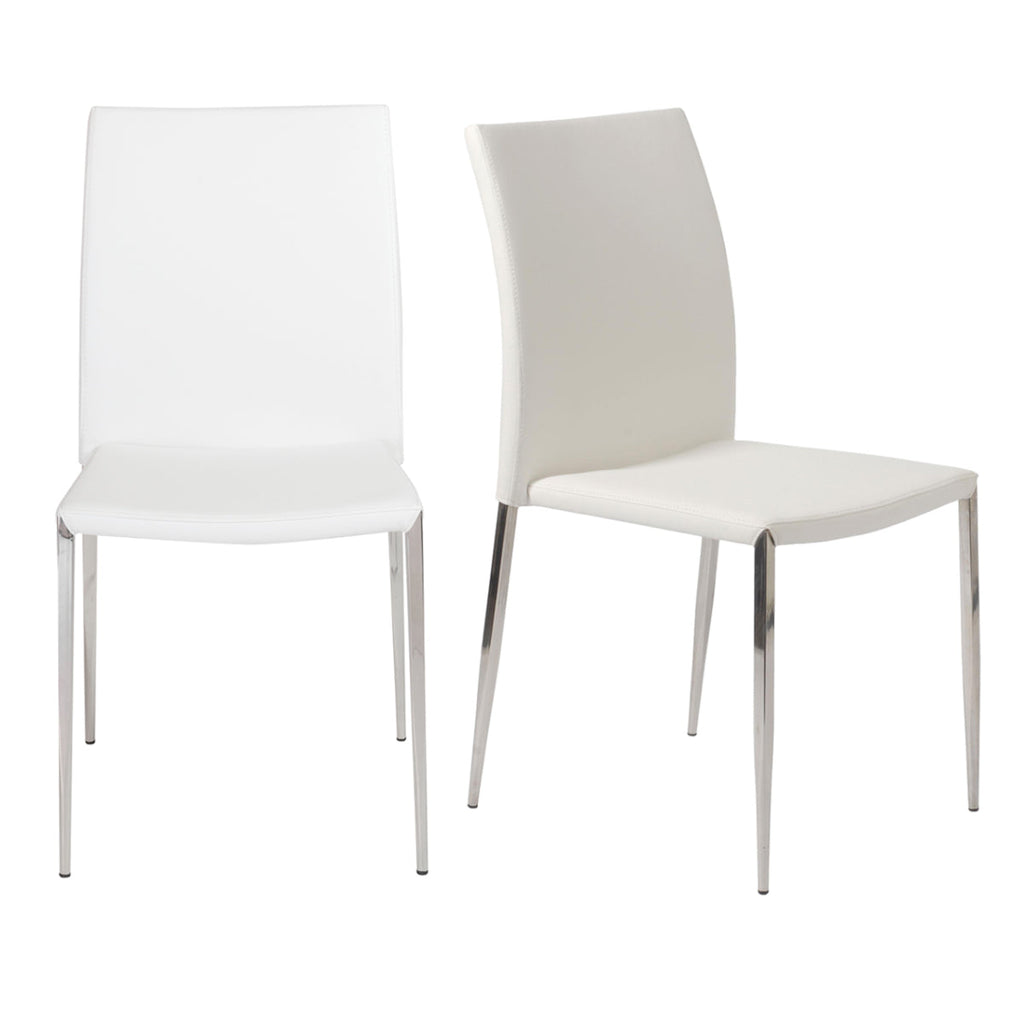 Diana Stacking Side Chair - White,Set of 2